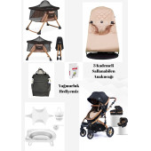 Maxi Taxi Travel Sistem Bebek Arabalı 10 Parça Bebek Çeyiz Seti Gold - 1