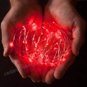 10 METRE BATTERY RED LED LİGHT 10 METRE PİLLİ KIRMIZI LED IŞIK KIRMIZI PİLLİ IŞIK DEKORASYON IŞIĞI thumbnail 5