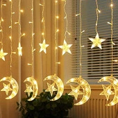 DEKOR RAMAZAN SÜSLEME IŞIĞI GÜN IŞIĞI AY YILDIZ PERDE LED IŞIK AY YILDIZ SALKIM IŞIK AY YILDIZ IŞIK thumbnail 2