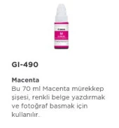 CANON GI-490M G1400 G2400 G3400 Kirmizi Tankli Murekkep - 1