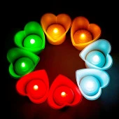 HEART LED LİGHT MULTİ COLORS CANDLE 8 ADET KALPLİ LED IŞIKLI MUM KIRMIZI MUM YEŞİL MUM BEYAZ MUM SARI MUM thumbnail 1