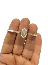 Pırlanta Modeli Beyaz Mineli Zarif ve Kibar Altın Bileklik thumbnail 2