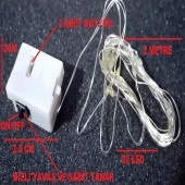 DEKOR DÜĞÜN IŞIKLARI GÜN IŞIĞI LED IŞIK WARM LİGHT HIZLI YAVAŞ SABİT YANAR PİLLİ LED IŞIK 2 METRE thumbnail 3