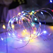 DEKOR DÜĞÜN IŞIKLARI LED RGB MİKRO PERİ LEDLİ PİLLİ RENKLİ LED IŞIK RENKLİ PİLLİ IŞIK 5 METRE RENKLİ thumbnail 2