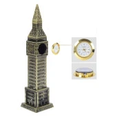 Vintage Metal İngiltere London Big Ben Saat Kulesi Antik Bronz 23 cm thumbnail 2