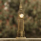 Vintage Metal İngiltere London Big Ben Saat Kulesi Antik Bronz 23 cm thumbnail 3