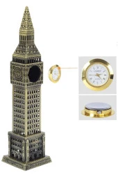 Vintage Metal İngiltere London Big Ben Saat Kulesi Antik Bronz 23 cm thumbnail 7