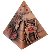 Vintage Metal Mısır Piramidi Biblo Antik Bakır 8 cm thumbnail 2