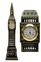 Vintage Metal İngiltere London Big Ben Saat Kulesi Antik Bronz 23 cm thumbnail 9