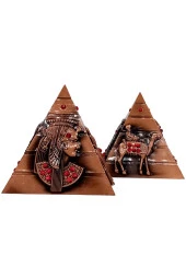 Vintage Metal Mısır Piramidi Biblo Antik Bakır 8 cm thumbnail 8