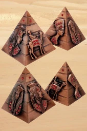 Vintage Metal Mısır Piramidi Biblo Antik Bakır 8 cm thumbnail 9