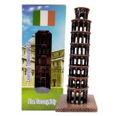 Vintage Metal İtalya Pisa Kulesi Biblo Antik Bakır 20 cm thumbnail 1