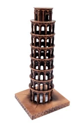 Vintage Metal İtalya Pisa Kulesi Biblo Antik Bakır 16 cm thumbnail 8