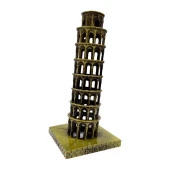 Vintage Metal İtalya Pisa Kulesi Biblo Antik Bronz 16 cm thumbnail 3