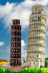 Vintage Metal İtalya Pisa Kulesi Biblo Antik Bakır 16 cm thumbnail 10