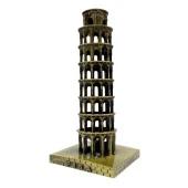 Vintage Metal İtalya Pisa Kulesi Biblo Antik Bronz 16 cm thumbnail 5