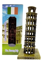 Vintage Metal İtalya Pisa Kulesi Biblo Antik Bronz 16 cm thumbnail 6
