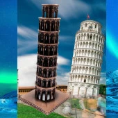 Vintage Metal İtalya Pisa Kulesi Biblo Antik Bakır 20 cm thumbnail 5