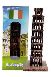 Vintage Metal İtalya Pisa Kulesi Biblo Antik Bakır 20 cm thumbnail 6