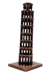 Vintage Metal İtalya Pisa Kulesi Biblo Antik Bakır 20 cm thumbnail 8