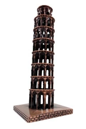 Vintage Metal İtalya Pisa Kulesi Biblo Antik Bakır 20 cm thumbnail 9