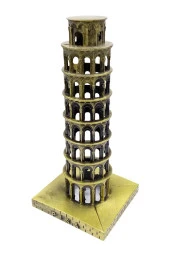 Vintage Metal İtalya Pisa Kulesi Biblo Antik Bronz 16 cm thumbnail 7