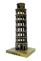 Vintage Metal İtalya Pisa Kulesi Biblo Antik Bronz 16 cm thumbnail 10