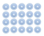 20 li  Plastik  Dişli (9.5X9.5X4.2 İÇ ÇAPI: 2MM) - 1