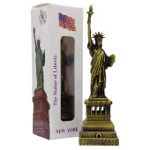 Vintage Metal USA Özgürlük Heykeli Biblo Antik Bronz 15 cm thumbnail 1