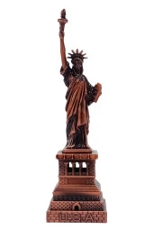 Vintage Metal USA Özgürlük Heykeli Biblo Antik Bakır 15 cm thumbnail 7