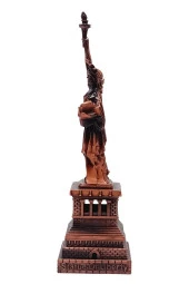Vintage Metal USA Özgürlük Heykeli Biblo Antik Bakır 15 cm thumbnail 11
