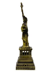 Vintage Metal USA Özgürlük Heykeli Biblo Antik Bronz 15 cm thumbnail 11