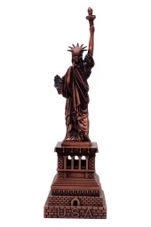 Vintage Metal USA Özgürlük Heykeli Biblo Antik Bakır 18 cm thumbnail 10