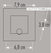 CATA CT 5183 1.5 W Radar Sensörlü Kare Koridor Aydınlatması 3200K Günışığı thumbnail 3