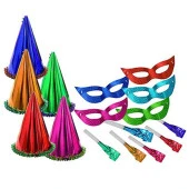 100 ADET YILBAŞI PARTİ SETİ KOTYON SET PARTİ ŞAPKASI PARTİ DÜDÜĞÜ PARTİ MASKESİ 3LÜ FULL PARTİ SETİ - 1