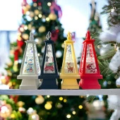 4 ADET VIP KALİTE IŞIKLI NOEL BABA GEYİK KARDAN ADAM ARABA YILBAŞI FENERİ GÜN IŞIĞI PİLLİ LED IŞIK - 1