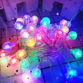 CRYSTAL LED LİGHT BALL YILBAŞI AĞACI IŞIĞI RENKLİ NOEL IŞIĞI RENKLİ KRİSTAL TOP LED IŞIK 220 V FİŞLİ thumbnail 1