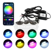 Üniversal Oto RGB Ön Panjur Ledi App Kontrollü Araç Ön Izgara Aydınlatma Off Road Suv Dekoratif Panjur Lambası 4lü 12V thumbnail 2