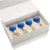 Silikon Vakumlu Cam Yüz Masaj Kupası 4lü Set Mavi Renk thumbnail 1