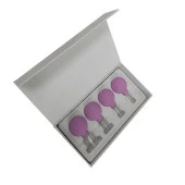 Silikon Vakumlu Cam Yüz Masaj Kupası 4lü Set Mor Renk thumbnail 1