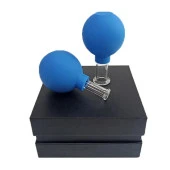 Silikon Vakumlu Cam Yüz Masaj Kupası 2li Set Mavi Renk thumbnail 2