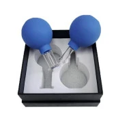 Silikon Vakumlu Cam Yüz Masaj Kupası 2li Set Mavi Renk thumbnail 3