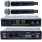 KÖNİG K-402 UHF/SABİT-ÇİFT KANAL 2 EL TELSİZ MİKROFON (4353) - 1