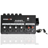 OSAWA W-404FX MİK GİRİŞ-1 LINE ÇIKIŞ EKOLU MİK ÇOĞALTICI 4 KANAL MINI MIXER 20 DB ADAPTÖRLÜ (4353) - 1