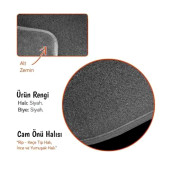 Torpido Halısı Oto Ön Cam Konsol Göğüs Örtüsü Renault Brodway-Spring-Flaş Uyumlu Siyah - 2