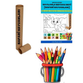 Çocuklar İçin Sayılarla Boyama Seti (Safari Hayvanlar) - 6