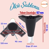 Wetra Line 6'lı Set Mobilya TV Ünitesi Çekyat Koltuk Kanepe Destek Ayağı 15 cm Siyah Krom M8 Civata - 2