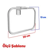 Metal Sağlam Vidalı Krom Renk Havluluk Aparat Banyo Mutfak Lavabo Havlu Standı Paslanmaz thumbnail 2