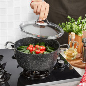 FALEZ BLACK LINE 24 CM DERİN TENCERE - 1