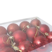 T.Concept Yılbaşı Süsü Çam Ağacı Topu 24’lü Noel Küresi 6 cm Kırmızı - 4